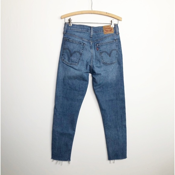 Levi’s wedgie skinny raw hem high rise, button fly jeans - Picture 7 of 9